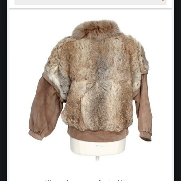 Fur coat , real fur and suede  coat vest combo - Picture 2 of 6